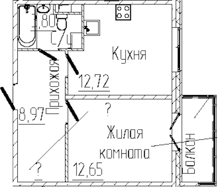 1-комнатная квартира 39.26 м², 2/8 эт., ЖК «SERTOLOVO PARK»
